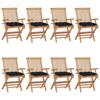 Day and Night - Day and Night Garden Chairs 8 Units Solid Teak Wood with Black Cushions
