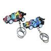 Go-cart Cartoon Keychain Pendant with Double-Ring Hook Anti-Detachable Design Decompression Tool Keychain Accessory