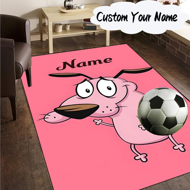 Custom Name Cowardly Dog Adventure Carpet, Chair Rug,Area Rug for Office Bedroom living rooms bedroom, Doormat decor Christmas fan gifts