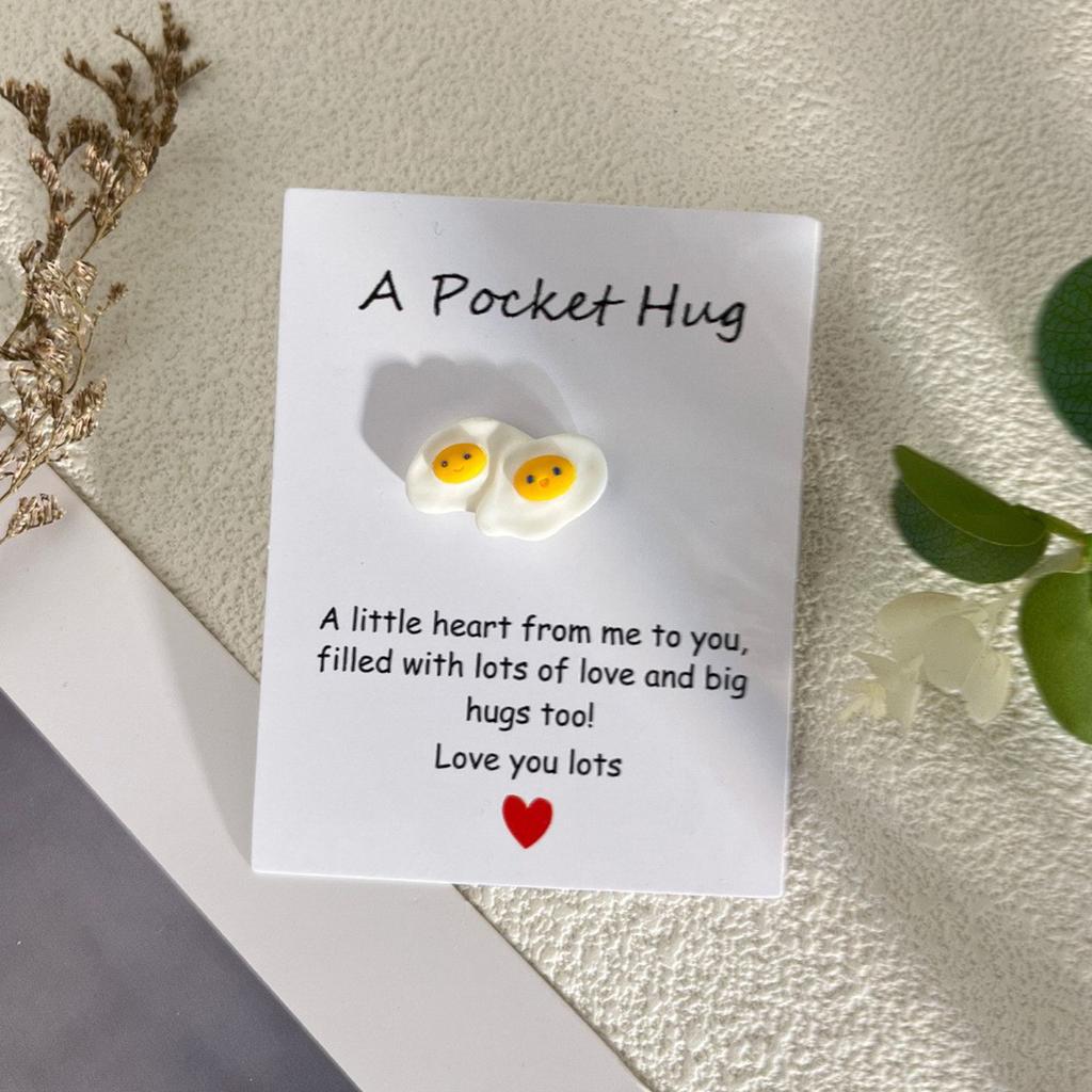 DIY Pocket Love Hug Card Egg Series Resin Double Talk Card 1pc