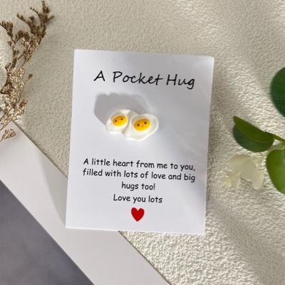 DIY Pocket Love Hug Card Egg Series Resin Double Talk Card 1pc