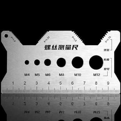 Bolt Measuring Tool Thread Checker Screw Measurement Ruler Double-Sided Screw Measuring Device for Jewelry Repair