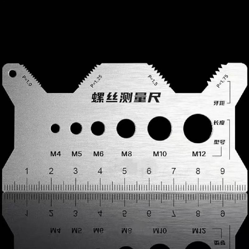 Bolt Measuring Tool Thread Checker Screw Measurement Ruler Double-Sided Screw Measuring Device for Jewelry Repair