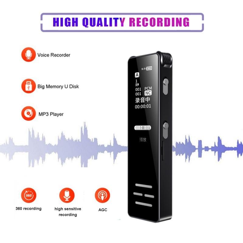 

USB2.0 Digital Voice Recorder One-click Recording Voice Activated MP3 Player Mini Audio Recorder for Lecture Interview Meetings
