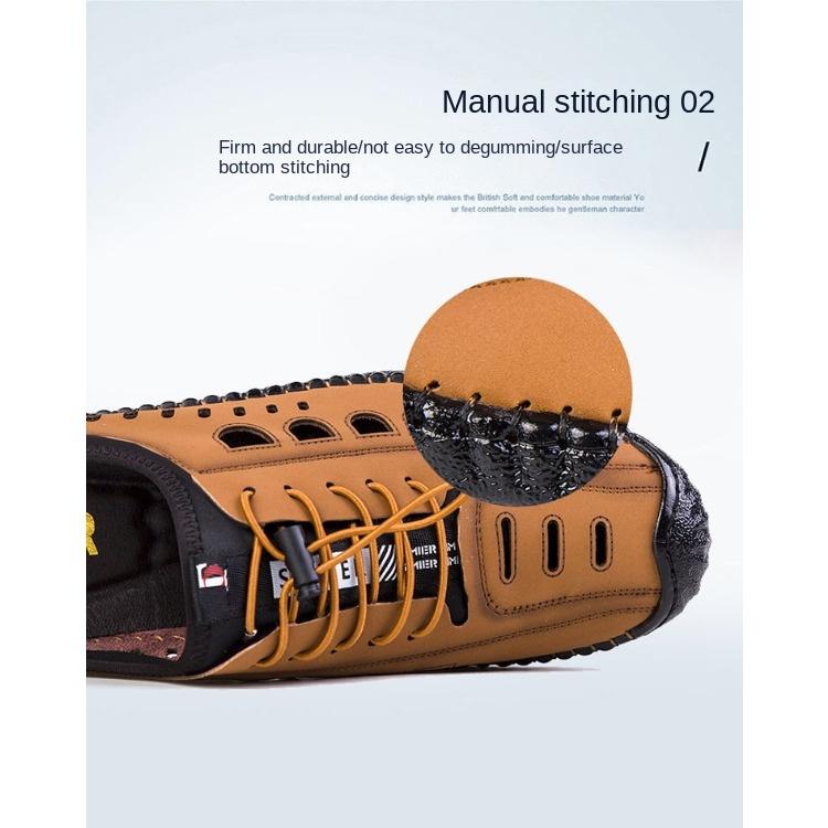 Summer Hollow Men's Leather Shoes Breathable Fashion Fashion Casual Business Sandals Lightweight Men's Comfortable Shoes
