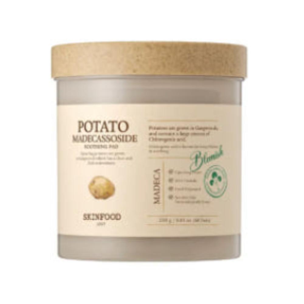 SKINFOOD Potato Madecassoside Soothing Pad, 60 Sheets (250g), Redness Relief & Calming Care, From Korea