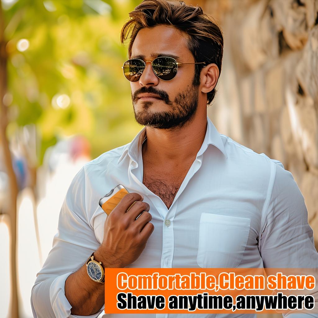 Bărbați Mini aparat de ras electric cu cap dublu impermeabil reîncărcabil aparat de ras de călătorie rotativ aparat de ras portabil păr barbă trimmer instrument