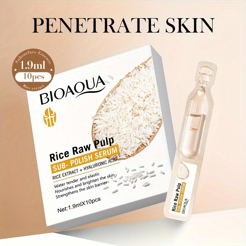 Rice Pulp Second Throw Essence Hyaluronic Acid Smooth Wrinkle Essence Skin Tone Moisturize Delicate Smooth Facial Skin Suitable for Dry Dark Skin