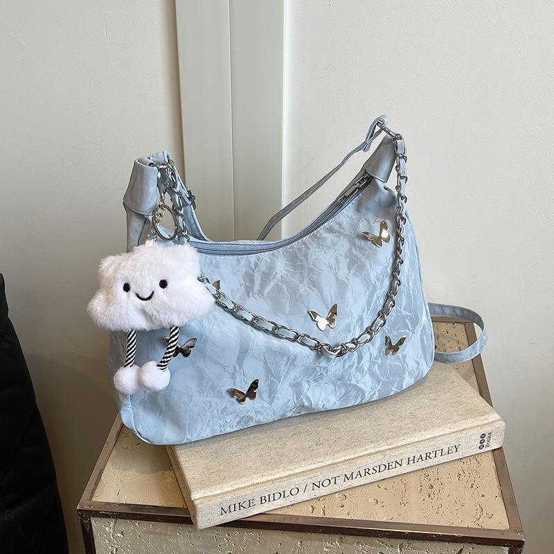 Damen-Tragetasche mit großem Fassungsvermögen, neue Freizeittasche mit Kette für den Herbst 2025, Klassentasche für Studenten, Umhängetasche