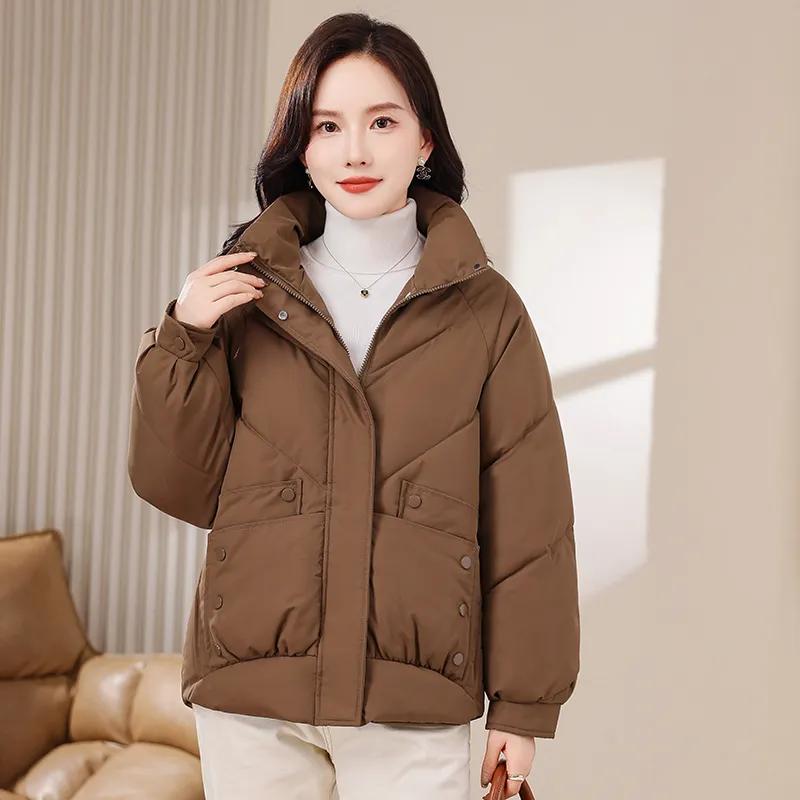 Women's Winter Loose Casual Plus Size Warm Jacket Simple Medium To Long Solid Color Jacket
