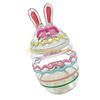 F26C Decorative Rabbit Chick Eggs Glass Clear Candy Jar With Lid For Easter Treats Cookie Chocolate And Dry Food Organization