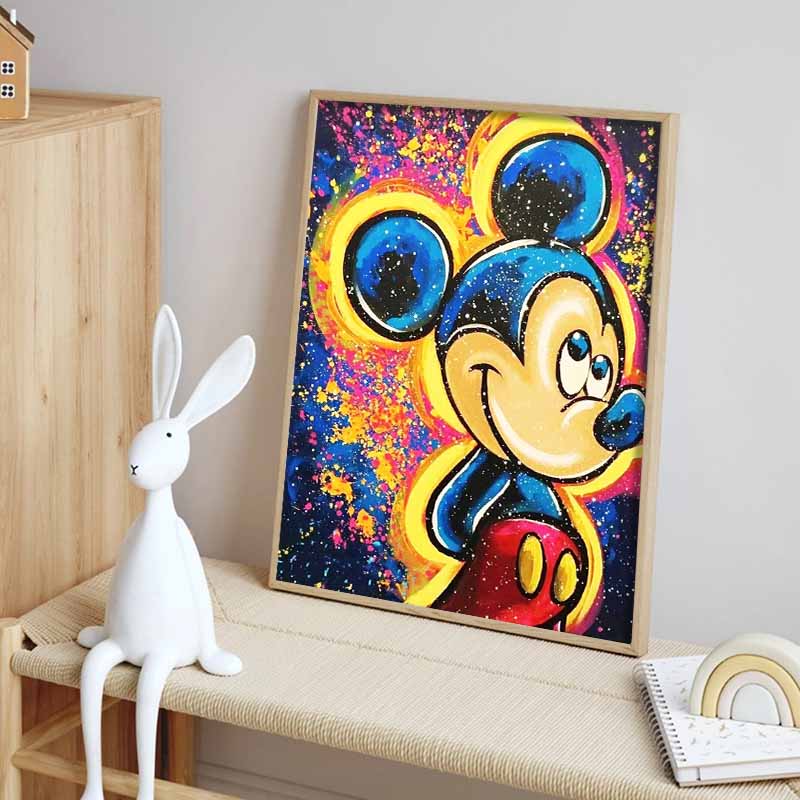 Disney Diamond Painting Pop Art Style Mickey Mouse Oil Painting 5D DIY Rhinestone Diamond Embroidery Cross stitch Home and Wedding Decorations