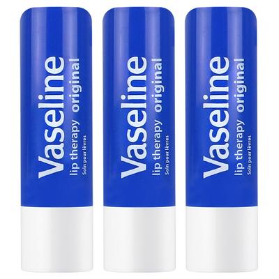Vaseline Lip Therapy Stick 4.8 G, Original, 4.8g, 3 Pieces