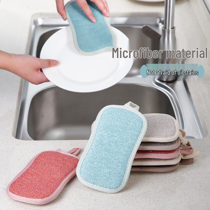 Double-Sided Magic Eraser & Scouring Pad for Non-Stick Pans - Dishcloth Decontamination Cleaning Brush