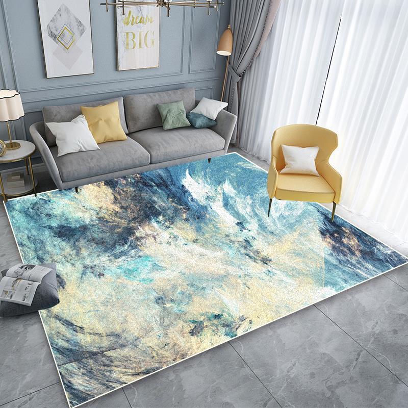 Modern Abstract Anti-slip Carpet Living Room Decoration Easy Clean Rugs Sofa Area Rugs Home Bedroom Cloakroom Washable Floor Mat