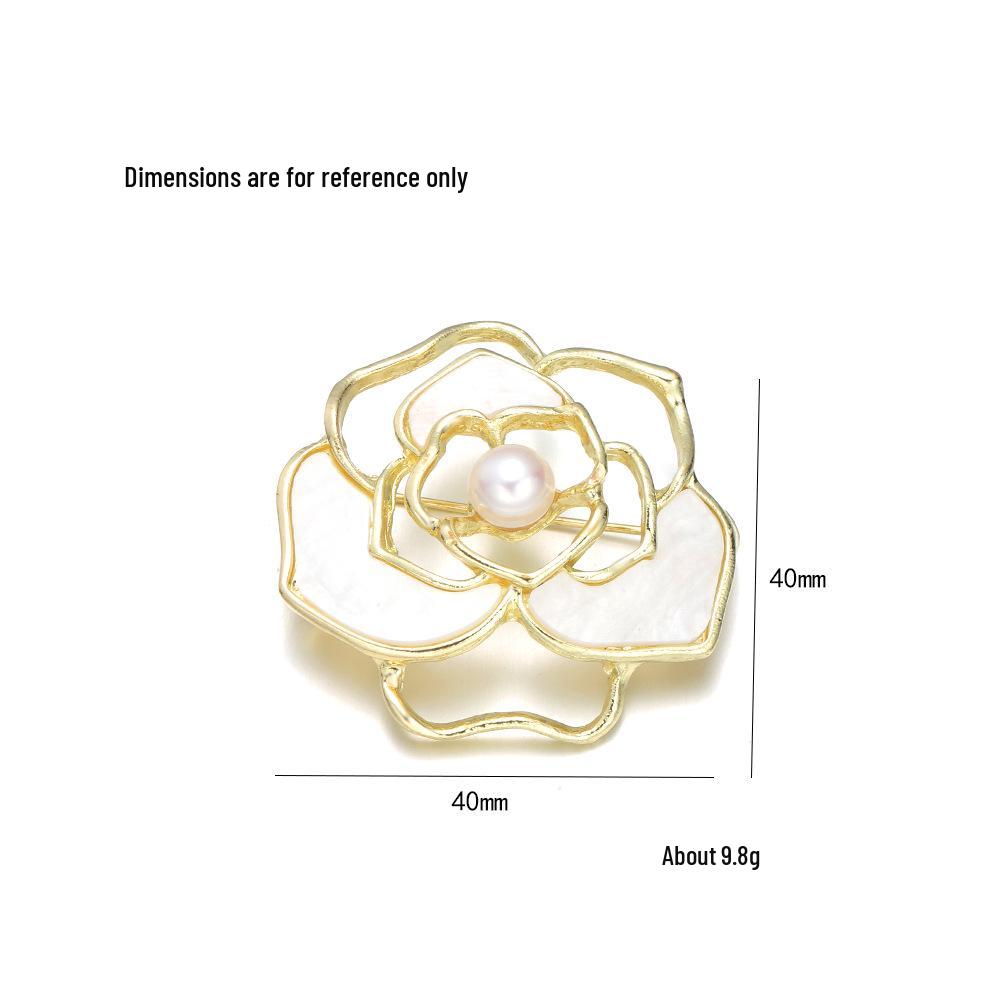 Snowflake & Butterfly Zircon Brooch with Freshwater Pearl for Women's Korean Style Suit Coat