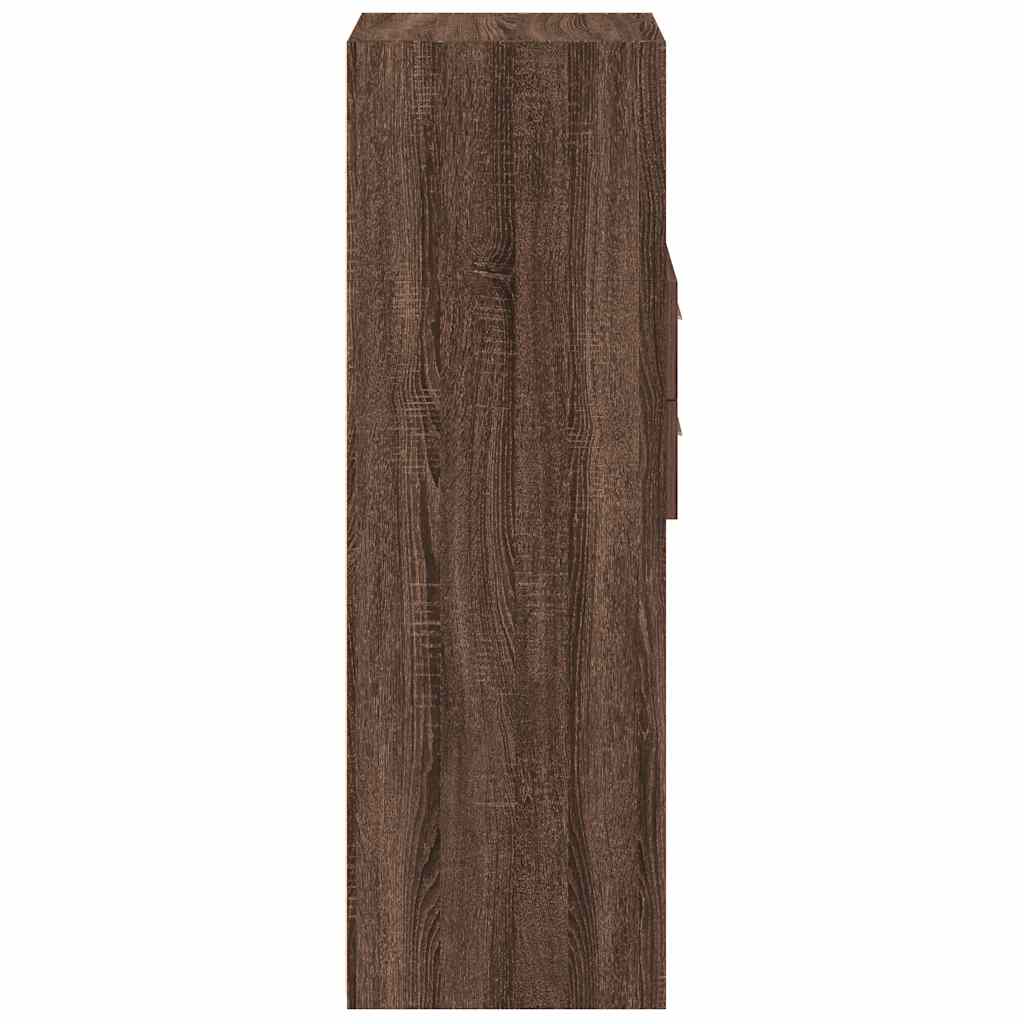 Highboard in Brown Oak Look 40 x 42.5 x 124 cm Engineered Wood
