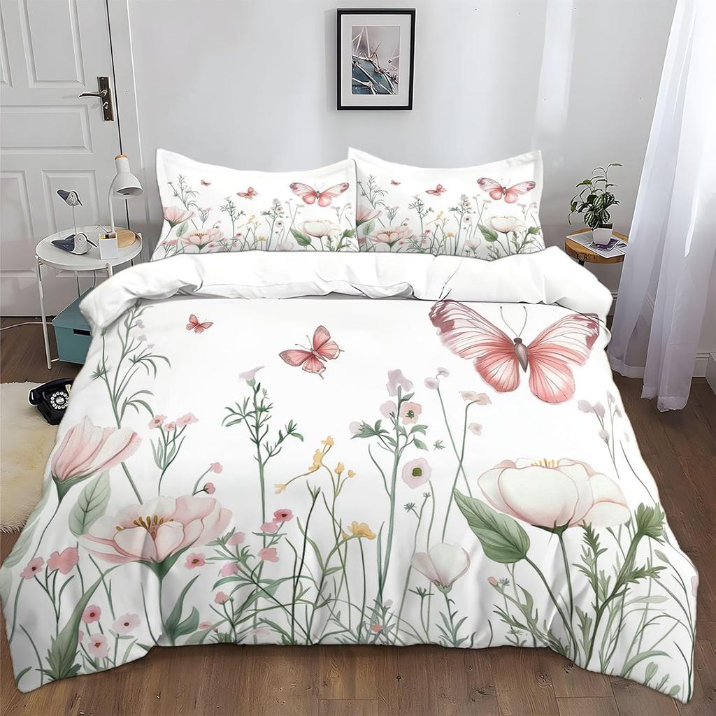 Doublesided Duvet Cover Fantasy Art Watercolor Butterfly Microfibre Bedding Sets, Bedding Fantasy Butterfly Duvet Cover Sets