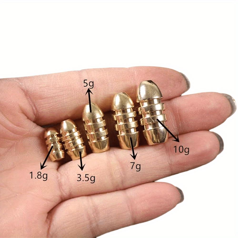 5 Sizes Fishing Copper Sinkers Set Weights 1.8-10g 21pcs Smooth Surface Reduces Resistance, Sinker for Drop Bass Fishing Tackle 260319