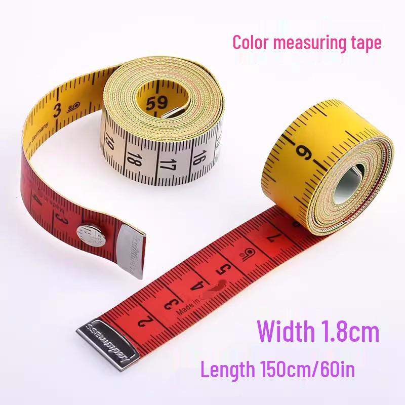 1.5m German Leather Tape Measure with Button - Soft Ruler for Bust, Waist, Hips