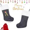 2026 Christmas Decorations: Grey Velvet Embroidery Letter Stocking Gift Bag