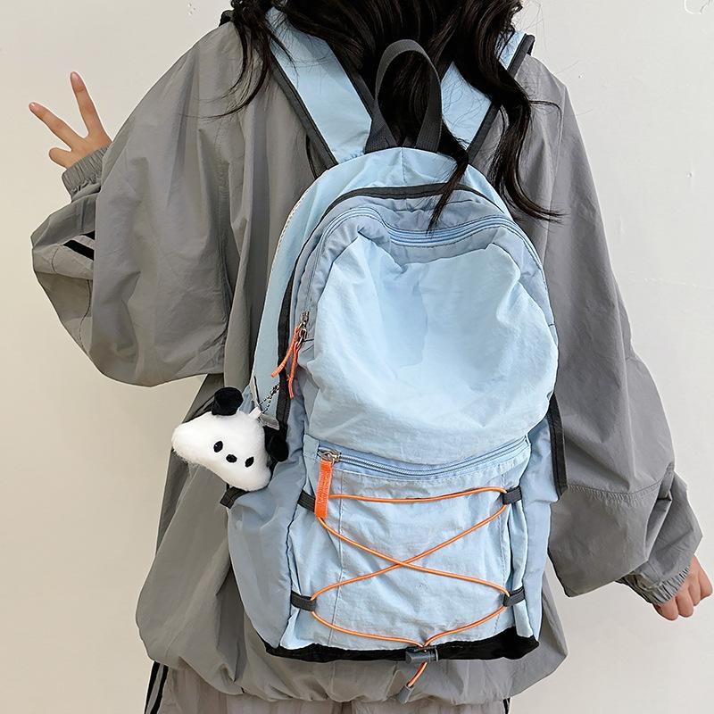 Schoolbag College Style Leisure School Bag Travel Lightweight Backpack Trend Drawstring Small Fresh Large Capacity Student School Bag