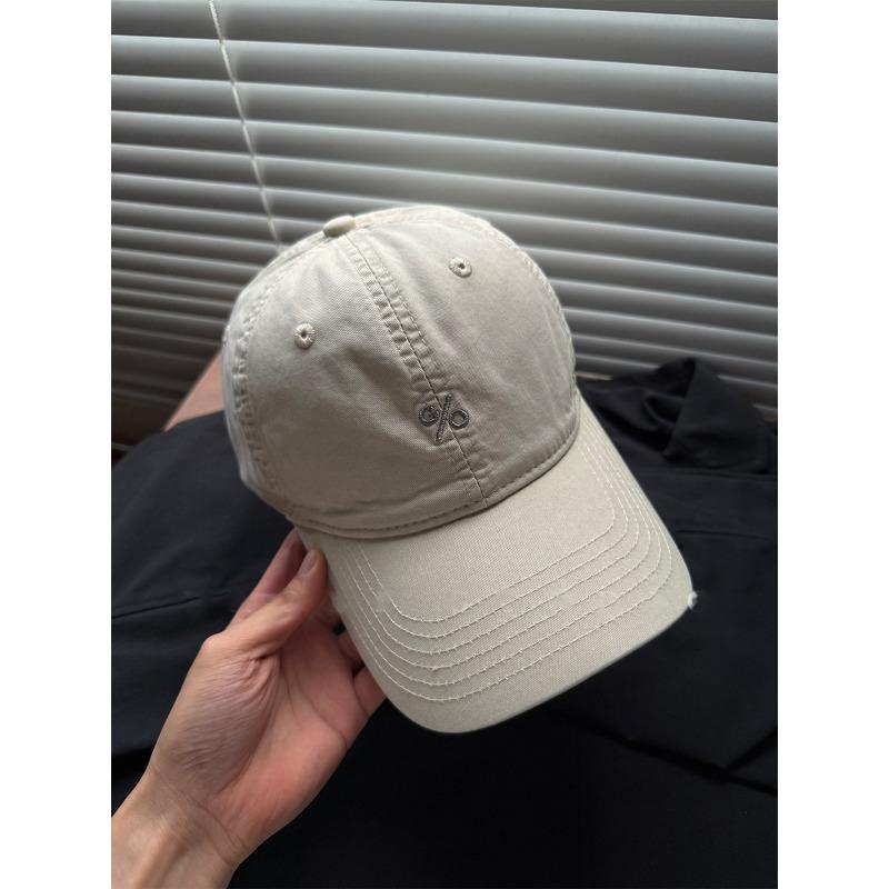 Embroidered Large Head Circumference Showing Face Small Baseball Hat for Women American Retro Couple Soft Top Baseball Cap
