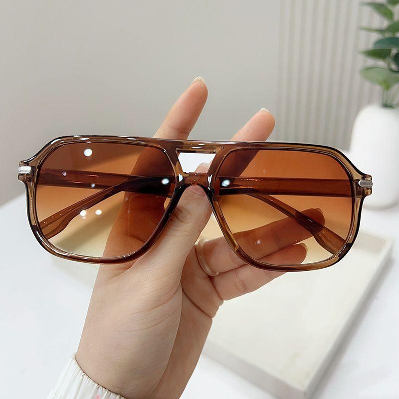 Oversized Square Sunglasses Vintage Double Bridge Sun Glasses Women Trendy Luxury Brand Design Outdoor Shades Uv400 Eyeglasses