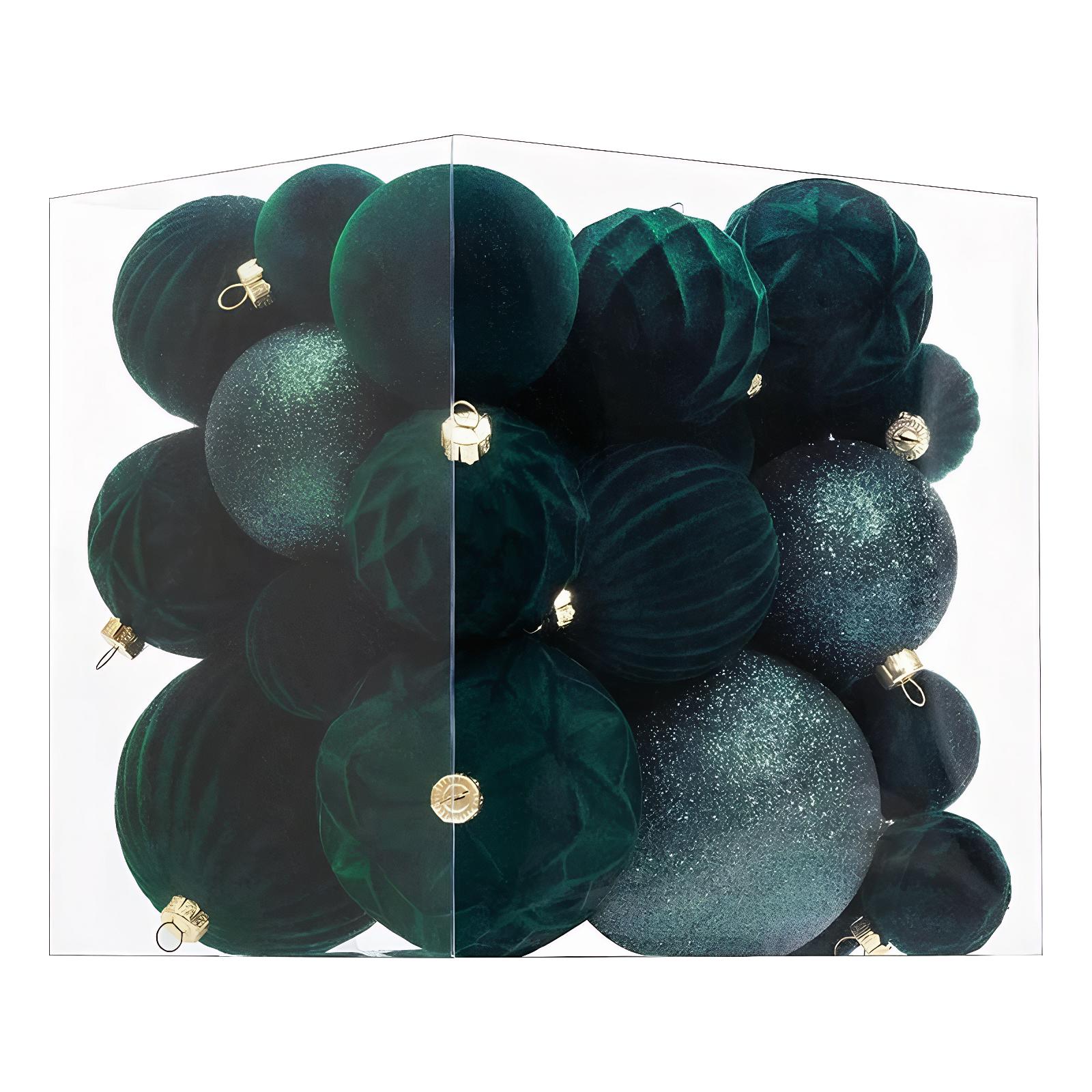 36pcs Burgundy Xmas Tree Decorations Velvet Ornaments Balls Sets Burgundy Velvet Ball Ornament for Christmas Tree Decorations