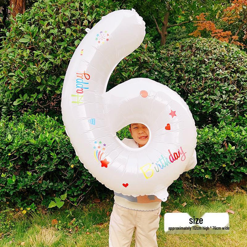 White Number Balloons for Kids' First Birthday Party Decorations
