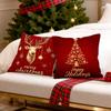 Gilt Red Christmas Design Cushions Pillowcase Polyester Cushion Cover Throw Pillow Pillowcover Home Car Sofa Decor