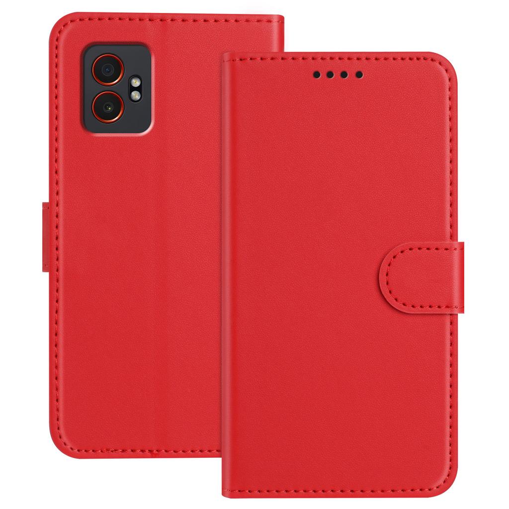 For Samsung Galaxy XCover7 Pro Leather Case Wallet Stand Solid Color Anti Drop Phone Cover