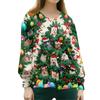 Women's Christmas-printed Casual Long-sleeved Single-breasted Work Uniform Cardigan