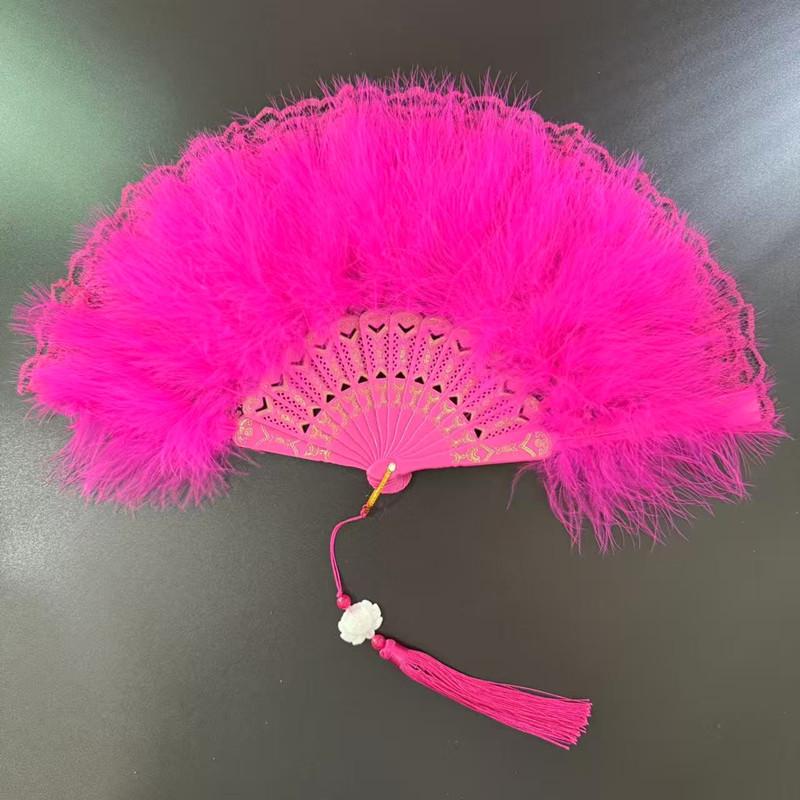 Black Lace Chinese Style Folding Fan for Cheongsam, Lolita, and Hanfu Fashion Shows