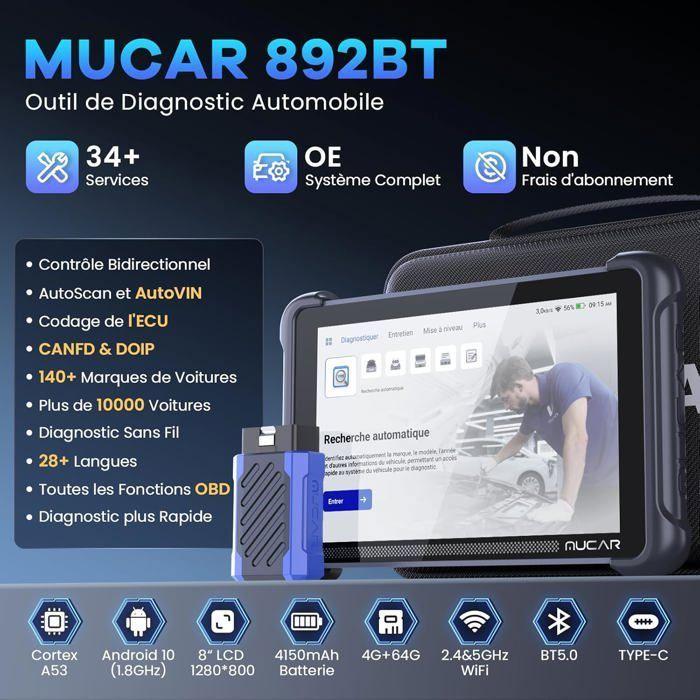 Diagnostický kufr pro auto - BAZARLAND30 - 892BT - Obousměrný OBD2 - Kódování ECU - 34+ Resetů