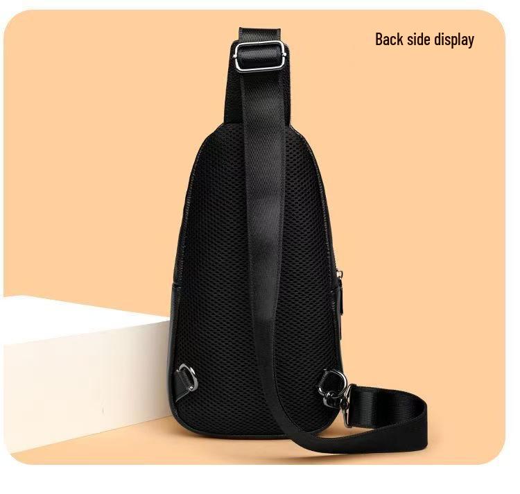 Men's Genuine Leather Crossbody Shoulder Bag - Korean Style Trendy Fashion, Chest Bag Business Top Layer Cowhide