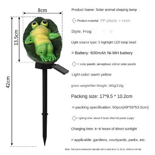 New Simulated Animal Solar Lamp Garden Garden Frog Resin Lamp Landscape Decoration LED Floor Insert Lamp