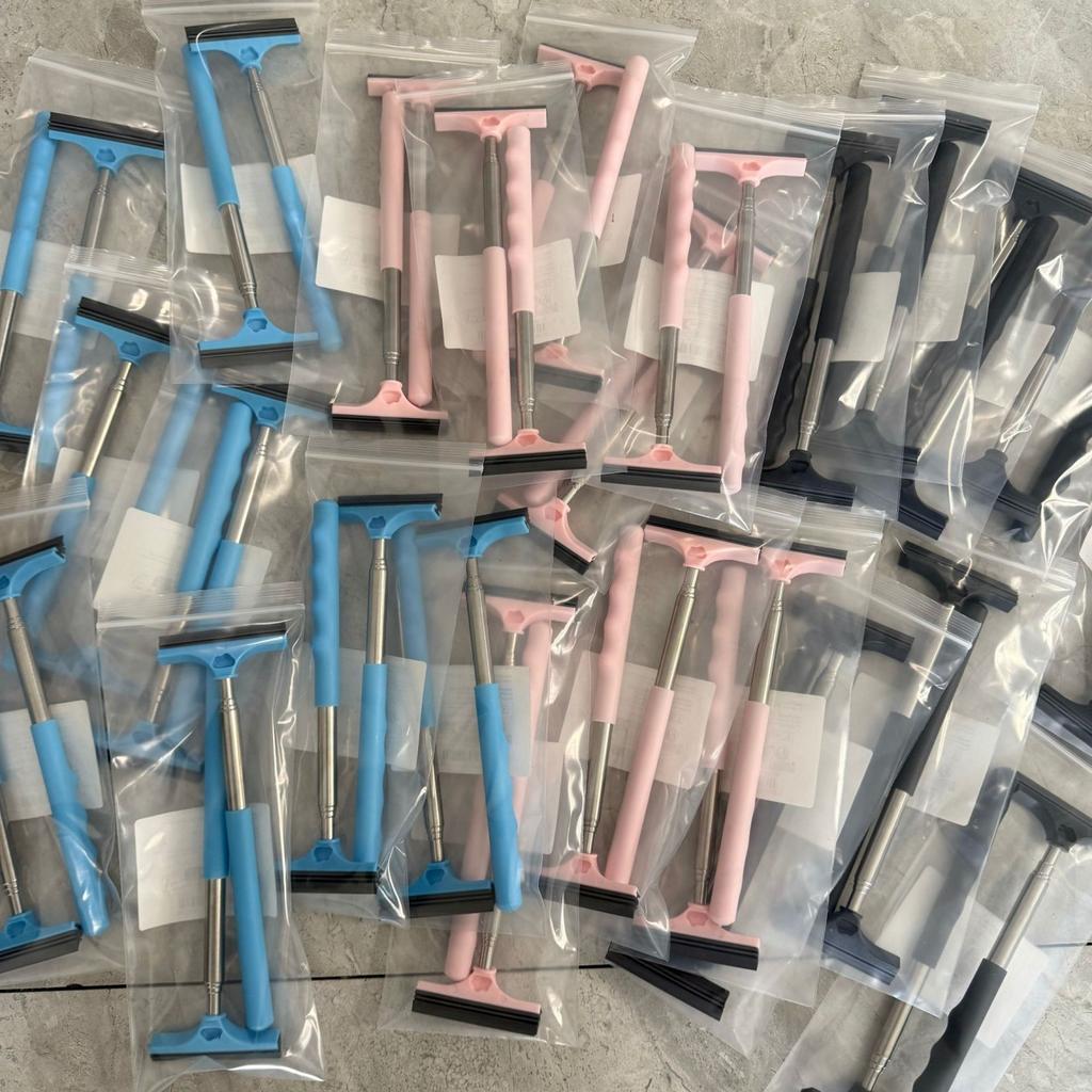 Car Rearview Mirror Wiper, Telescopic Squeegee for Auto Glass, Portable Water Cleaner Rod, Mini Automotive Cleaning Tool