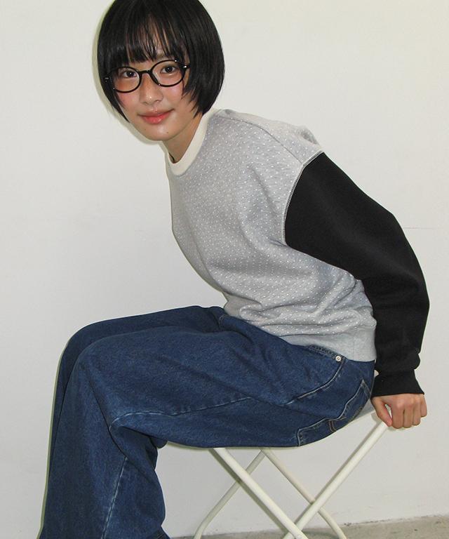 RONRON Multi Color Sweatshirt Gray Dot