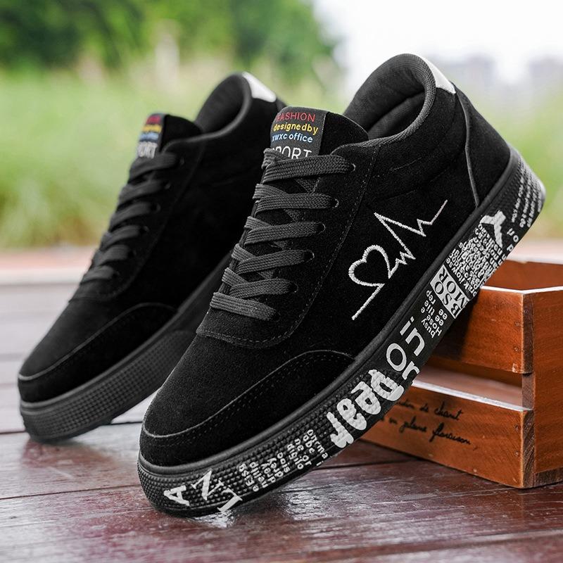 Fashion Men's Vulcanized Sneakers Male Lace-up Casual Shoes Breathable al Canvas Red Black Lover Shoes Graffiti Flats