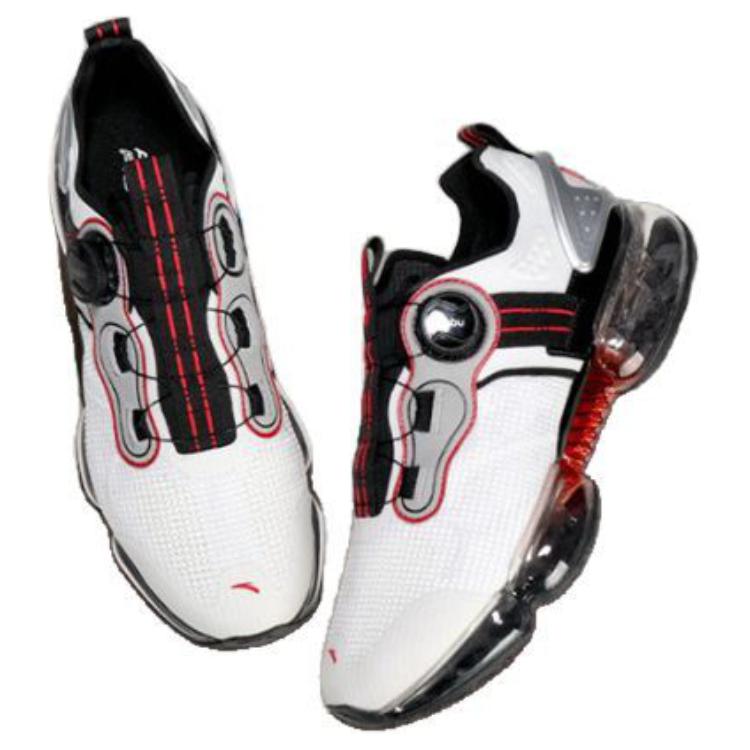 Anta Textile, Synthetic Leather Cushioning Slip Resistant Abrasion Resistant Low Top Running Shoes Men's White Red 112035596-1