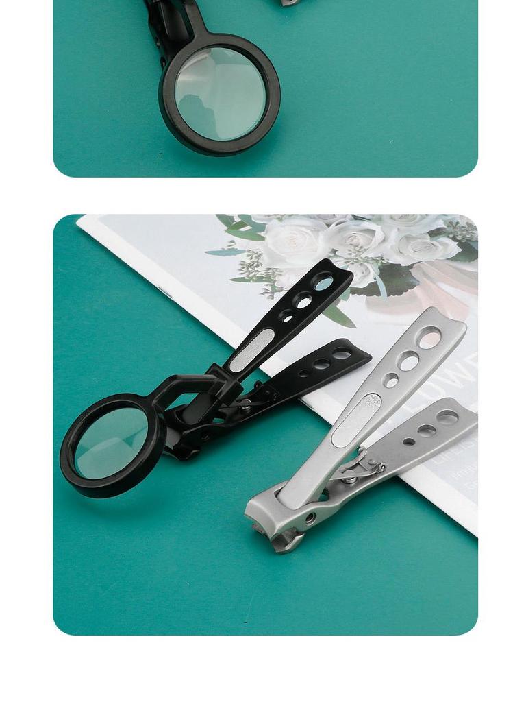 Sharp Large-Jaw Multi-functional Nail Clippers with Magnifying Glass for Middle-aged & Elderly