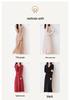 Women's 100% Pure Wool Mid-Length V-Neck Sweater Dress - Long Sleeve, Below Knee, Autumn/Winter Style