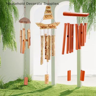 Bambu Rüzgar Çanı Asılı Modern Doğal Sesler Hediye Asılı Zil Rüzgar Çanı Oda Balkon Sundurma İç Mekan Dekorasyonu İçin