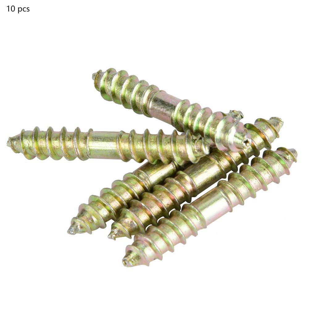 10pcs 6*40mm Dowel Screw Woodworking Furniture Connector Double Ended Screw