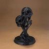 Jijijing Integrated Molding Process Figure, 3D Printed Double Skull Art Ornament, Abstract Fluid Statue, Dark Style Decoration for Living Room