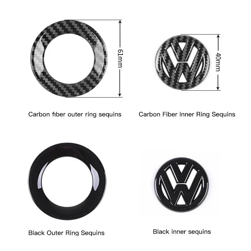 Car Steering Wheel Sticker Badge Carbon Fiber Pattern Decoration For VW GTI Passat B6 Golf Polo Jetta Caddy Beetle Tiguan Arteon