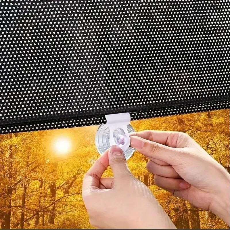 Suction cup telescopic sunshade sunscreen curtain heat insulation sunshade