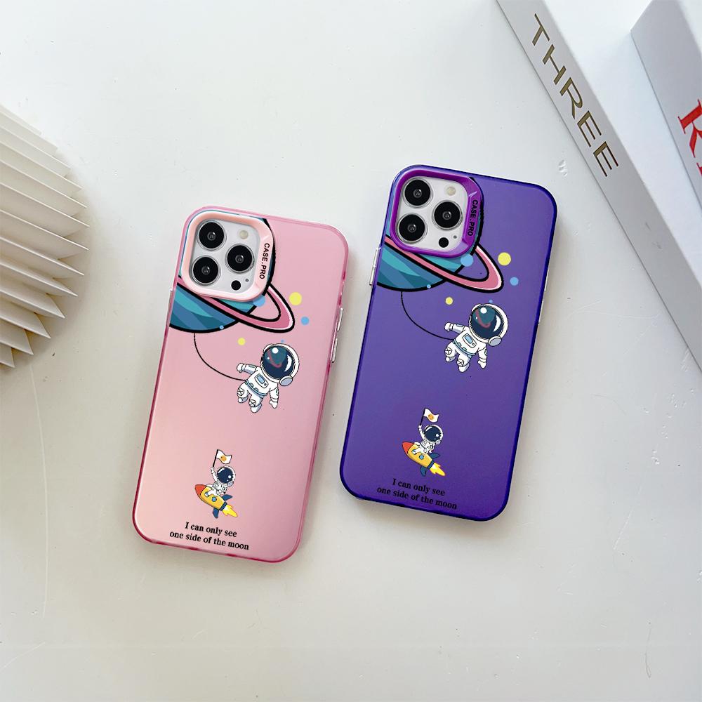 Malowany wzór Kolorowy Srebrny Dwustronny Twardy Obudowa Odporna Na Wstrząsy Anty-upadki Telefon Obudowa do OnePlus OPPO Reno Realme