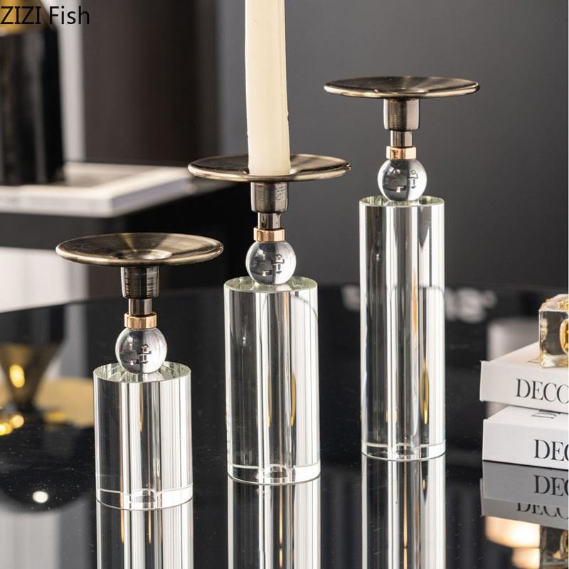Minimalistischer transparenter Kerzenhalter Ornamente Kreativer Glas-Kerzenständer Schreibtischdekoration Wachsschmelz-Brenner Heim-Aroma-Behälter